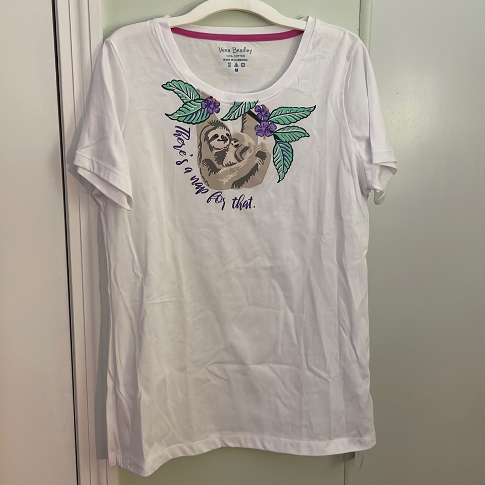 NWT Vera Bradley “There’s a nap for that” sloth tee size 8-10